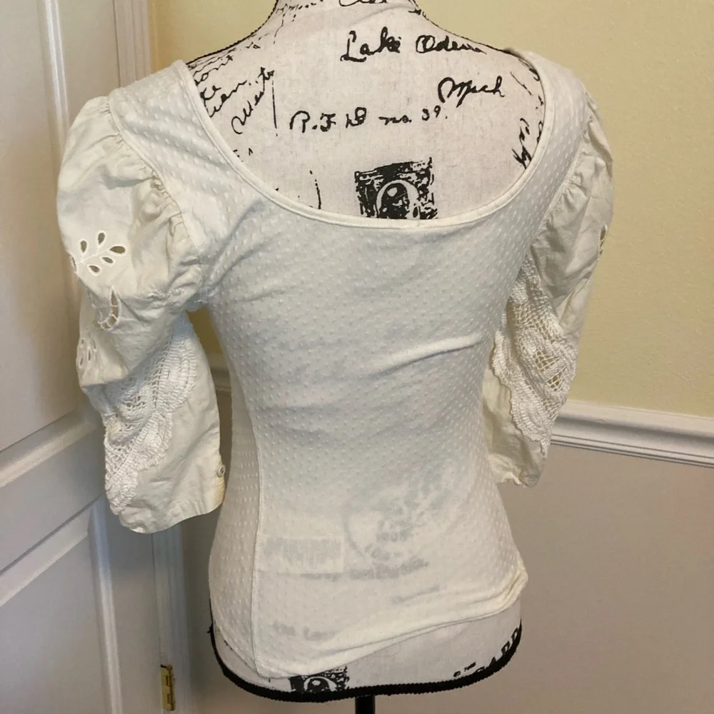 FREE PEOPLE WHITE LONG SLEEVE BLOUSE
